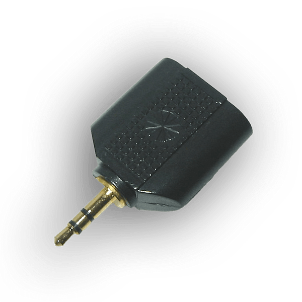 Dual 1/8in (3.5mm) stereo headphone splitter adapter