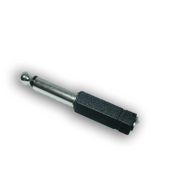 1/8in (3.5mm) stereo to 1/4in (6.3mm) mono plug adapter